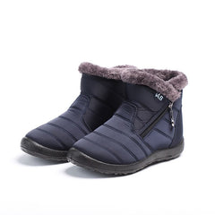 Waterproof Fleece Liner Snow Boots Ankle Thermal Insulated Flat Shoes