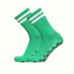 3 Pairs Non Slip Soccer Socks Breathable Sports Crew Socks Grip