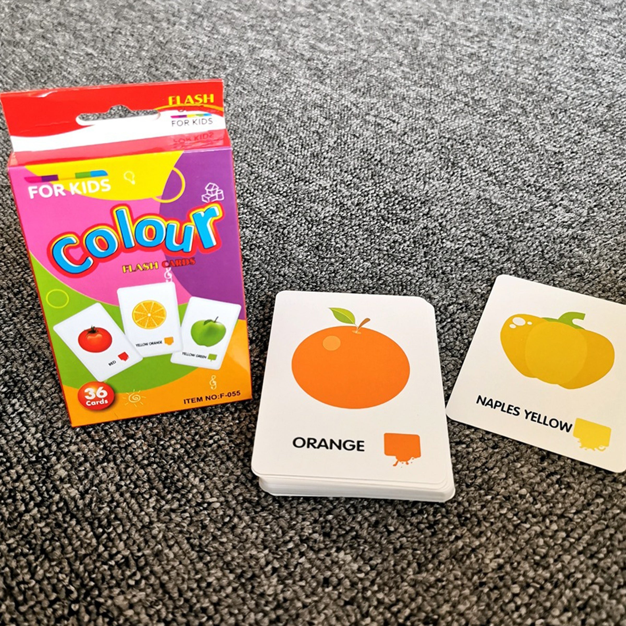 Colorful Word Recognition Flash Cards for Kids