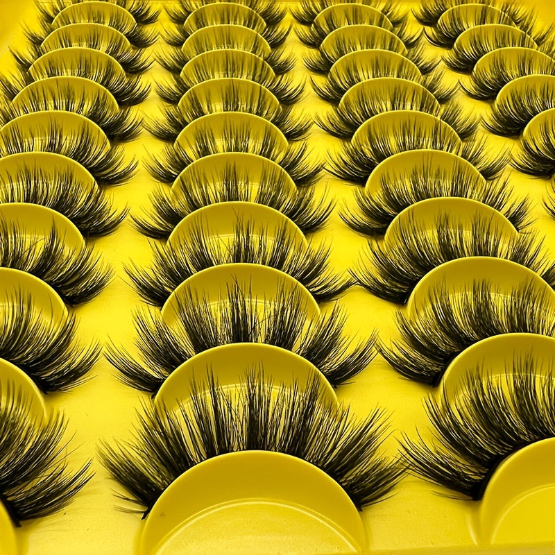 20 Pairs of Fluffy Mink Curlers False Eyelashes for Long Thick Lashes