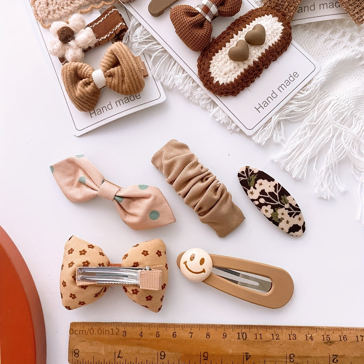 5pcs Fabric Bow Flowers Hair Clip for Baby Girls
