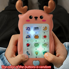 Fawn Shaped Light Up Music Toy Phone with Colorful Buttons, Ideal Birthday Gift