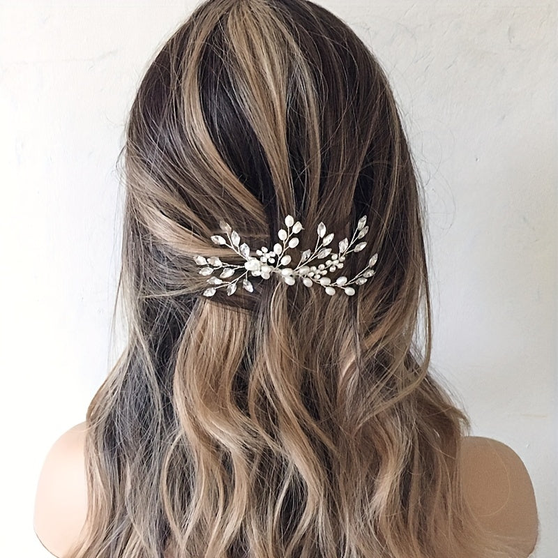 Faux Pearl Crystal Wedding Hair Comb Hair Accessories