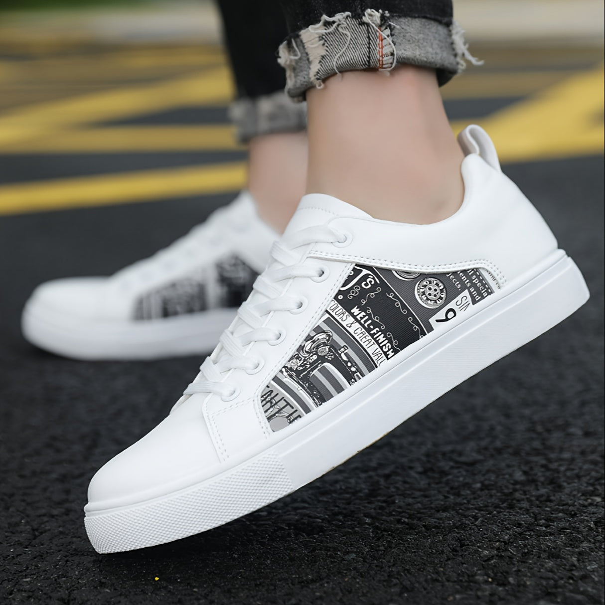 Men's Lace-up Skate Shoes with Good Grip - Breathable