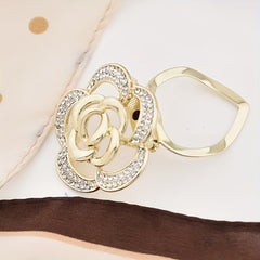 Rhinestone Buckle Silk Scarf Shawl Dress Decorated Pin Brooch
