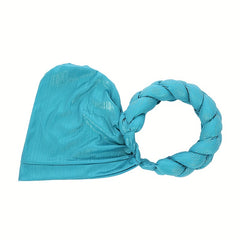 Bright Lake Turban Cap Braided Big Hijab Hat Crinkle Elastic Head Wrap