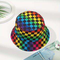 Colorful Grid Sunshade Fisherman Hat