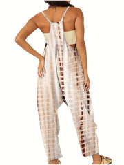 Women's Plus Floral Print V Neck Cami Jumpsuit
