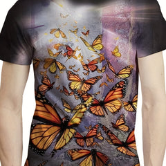 Men's Butterfly Graphic T-shirt Breathable 3D Print Tee