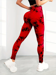 Tie Dye Butt Lifting Yoga Sports Leggings High Waist