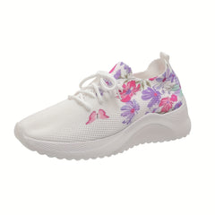 Soft Sole Butterfly Pattern Sneakers Lightweight Breathable Shoes