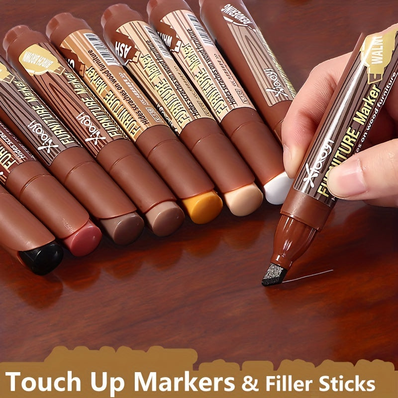 Wood Furniture Repair Marker Pen Kit Floor Touch Up Filler Sticks