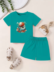 Toddler Kid Cartoon T-shirt & Pants Set