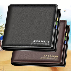 Men's Casual Leather Wallet with ID Card Holder