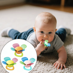 Silicone Flower Rattle Teether Grasping Toy Random Gift