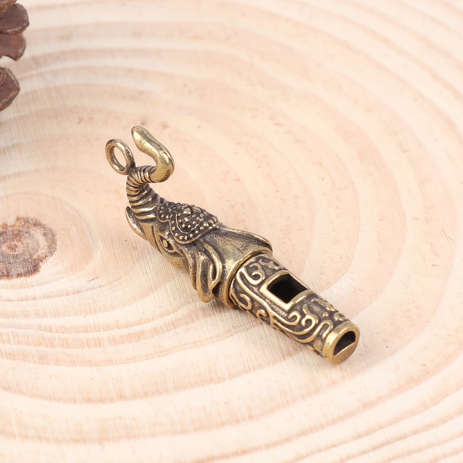 Vintage Dragon Head Whistle Keychain Pendant for Outdoor Survival