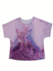 Tie Dye Short Sleeve Round Neck Tee