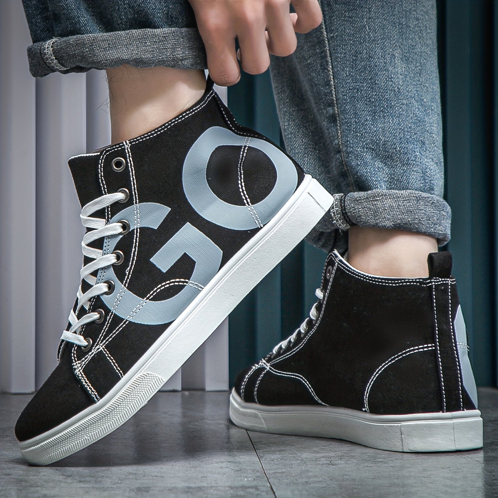 Men's High Top Canvas Shoes Lace Up