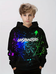 Boys Pullover Hooded Sweatshirt Letter Print Spring Fall Kids Hoodie Tops