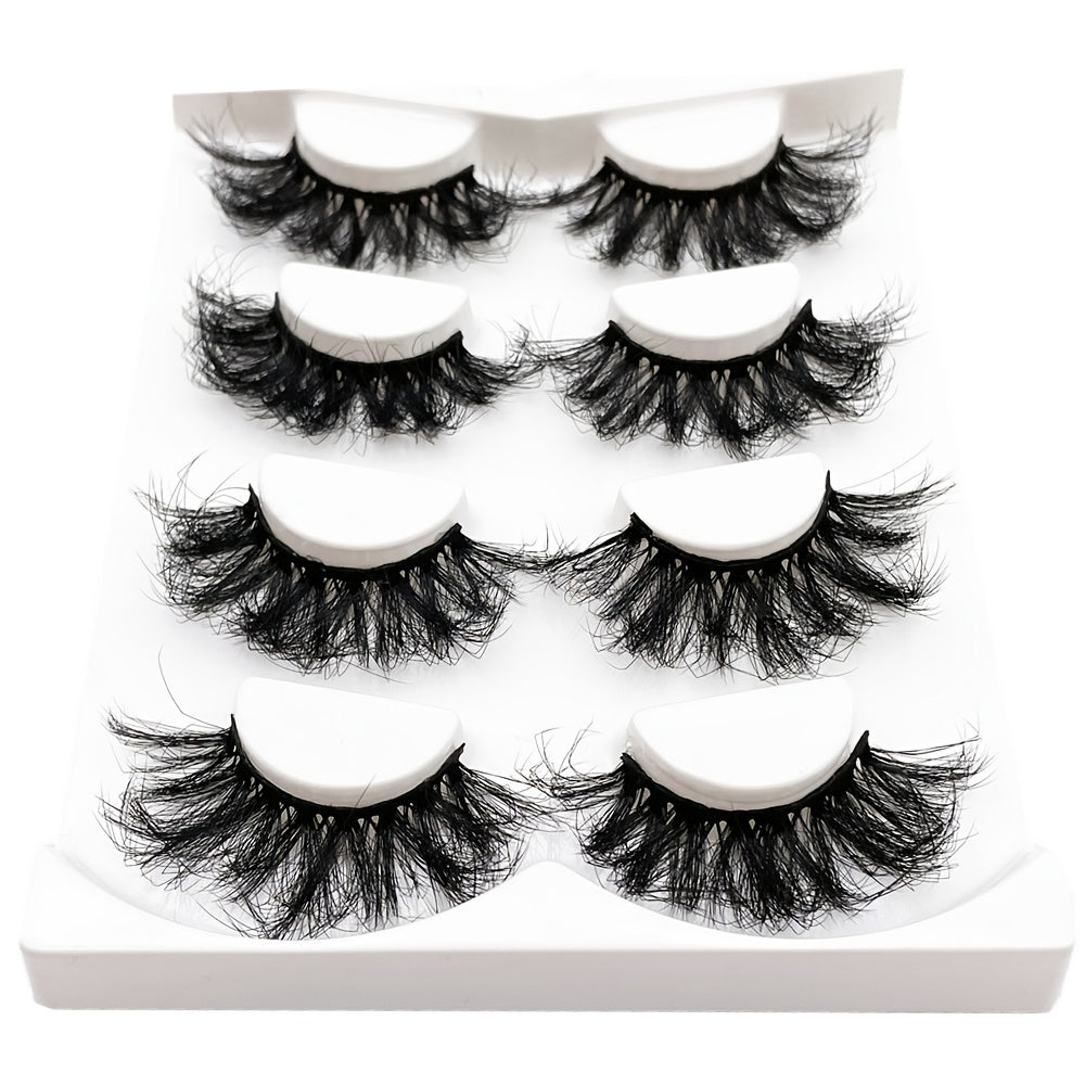 4 Pairs 25mm 5D Fluffy Natural Faux Mink Eyelash Extension