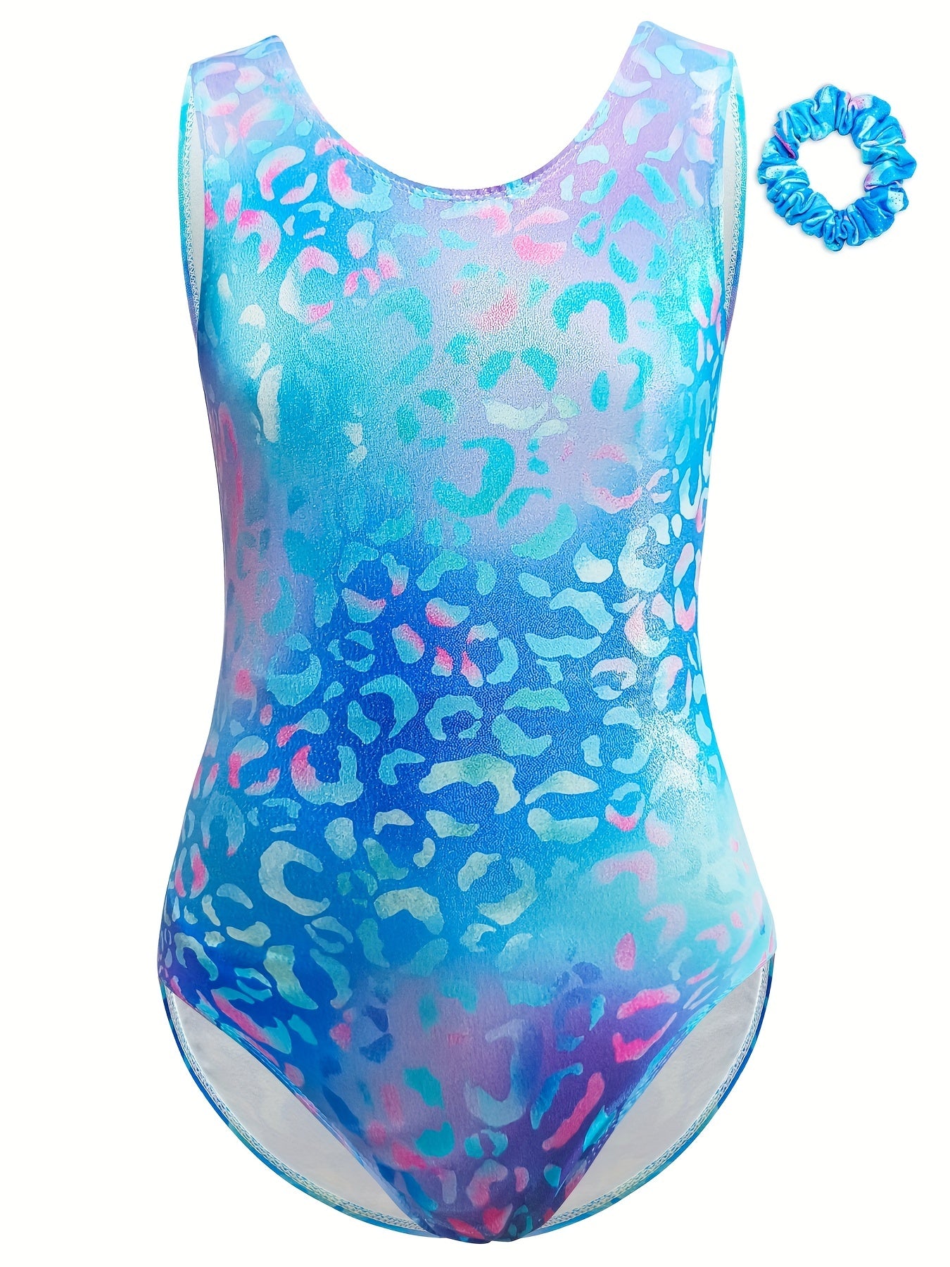 Leopard Print Gymnastics Practice Jumpsuit Romper Girls Yoga