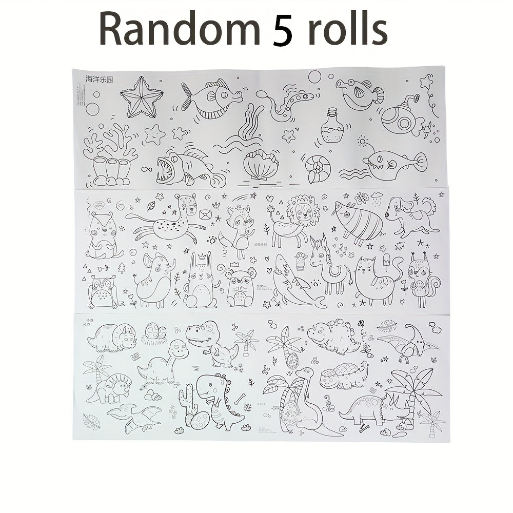 Kids Doodle Paper Roll Art Kit - Creative Drawing Sheets Sketch Pads