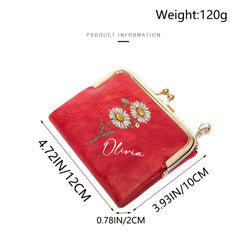 Personalized Women's Flower Name Wallet Gift for Mother, Wife, BFF