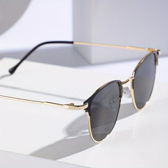 Cat Eye Sunglasses Metal Square Frame UV400