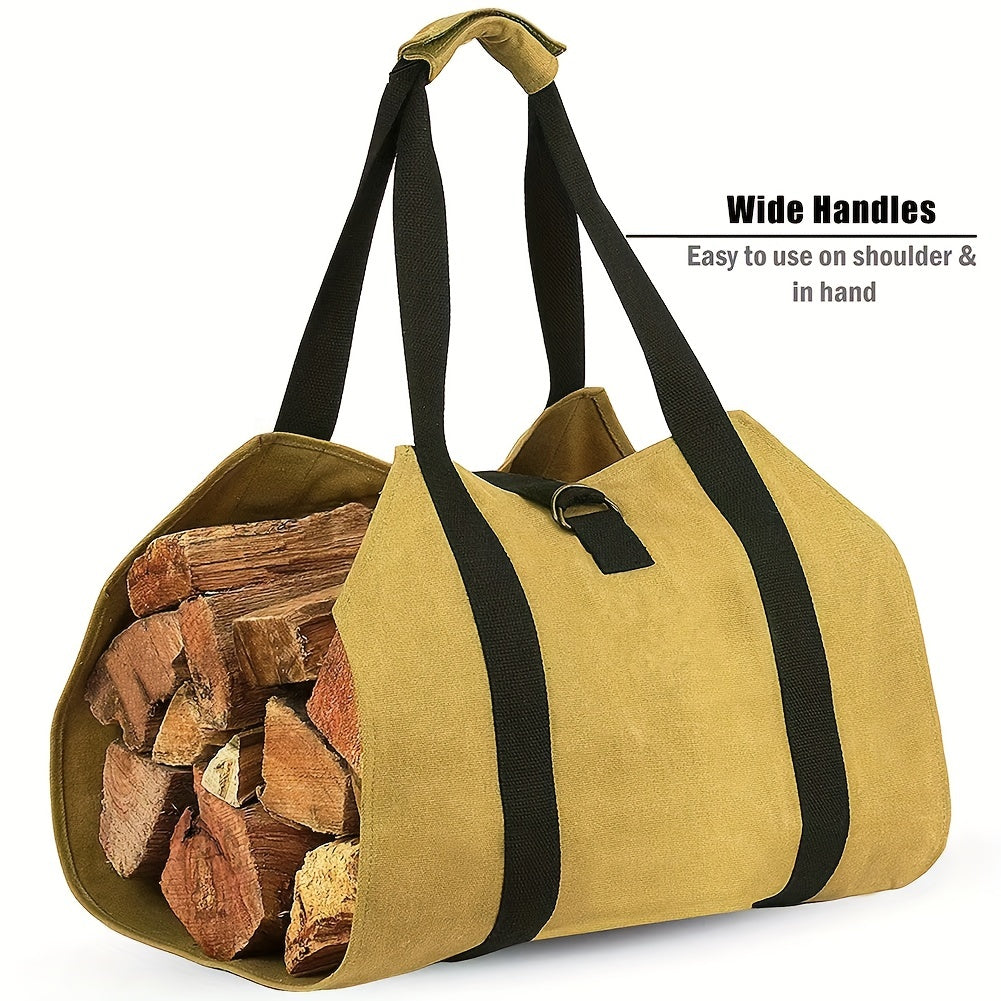 Portable Wood Storage Bag Large Capacity for Outdoor Camping Hiking & BBQ