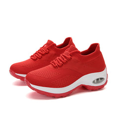Lace Up Weaving Socks Shoes Air Cushion Running Sports Shoes Women's Footwear