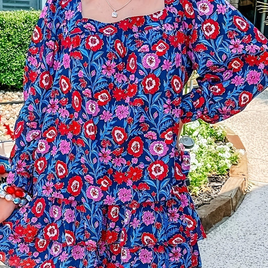 Floral Print Top & Shorts Two Piece Set