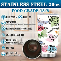 20oz Stainless Steel Double Wall Insulated Tumbler Coffee Cup Butterfly Pattern