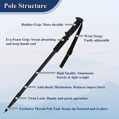 Shock Absorption Foldable Hiking Pole for Outdoor Camping