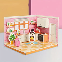 4pcs 3D Assembly Room Model DIY Building Puzzle Christmas Gift