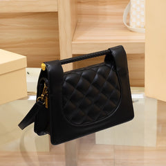 Grid Pattern Women's Handbag with Shoulder Strap & Magnetic Closure