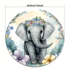 Elephant Mouse Pad Round Non Slip Rubber Mouse Pad Laptop Office Computer Decor