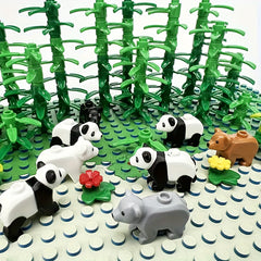 Forest Animal Building Blocks Set - Panda, Bear, Fox, Mouse - Educational Toy