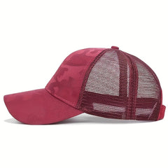 Camouflage Mesh Ponytail Baseball Cap Women Sun Hat