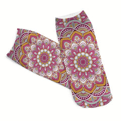 Floral Print Crew Short Socks Women's Stockings