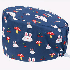 Printed Adjustable Work Cap Scrub Nurse Hat Men Women