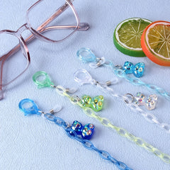 Adjustable Glasses Cord Acrylic Chain Bear Charm Anti Slip Accessory