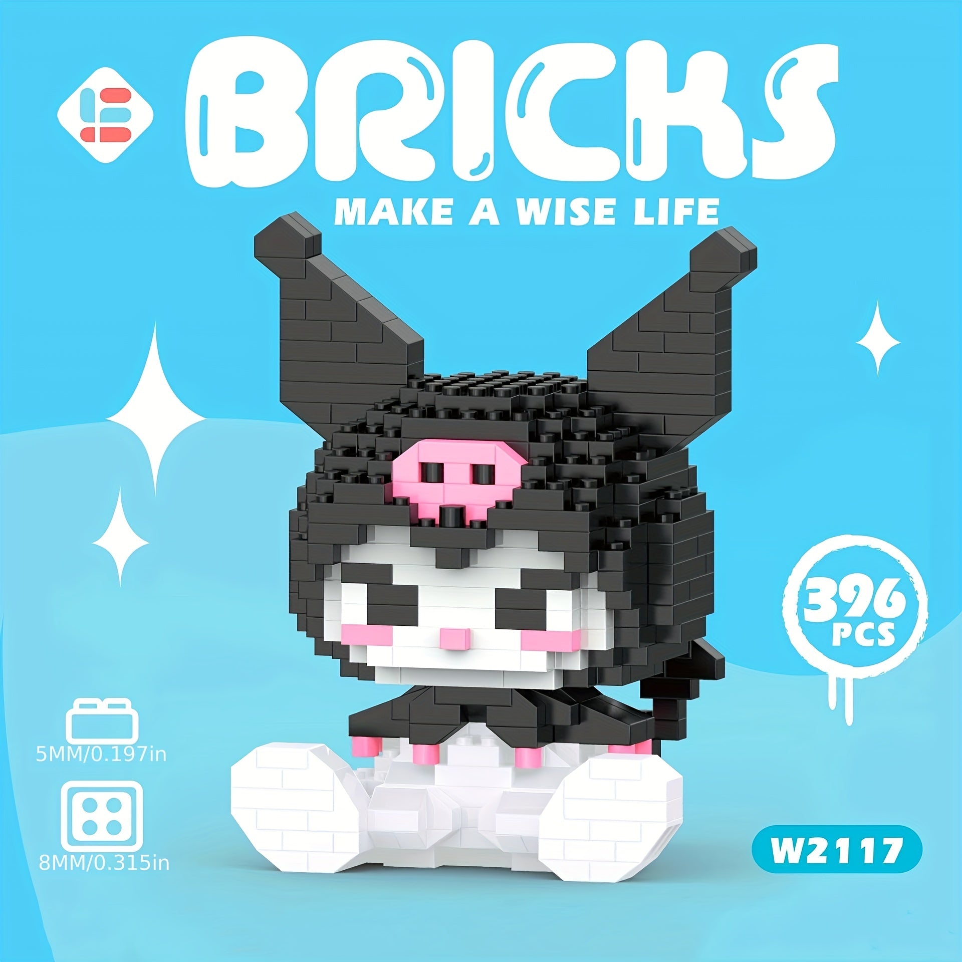 Building Blocks Cartoon Dolls Kuromi Meiru Rabbit Micro Diamond Toys