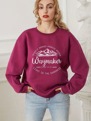 Way Maker Letter Print Pullover Sweatshirt for Fall/Winter Women's Clothing