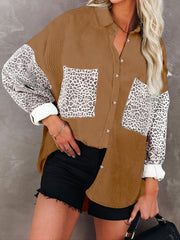 Leopard Print Jacket Long Sleeve Casual Outerwear