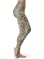 Peacock Feather Print High Waisted Yoga Running Leggings