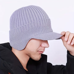 Men's Protective Woolen Winter Hat with Ear Protection
