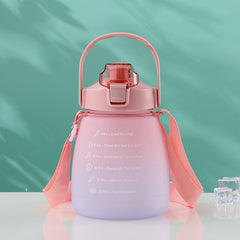 1300ml Motivational Water Bottle with Time Marker & Strap