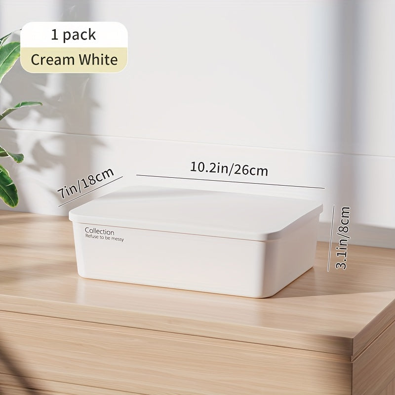 5pcs Stackable Plastic Storage Bins w/Lid - Room & Bathroom Decor