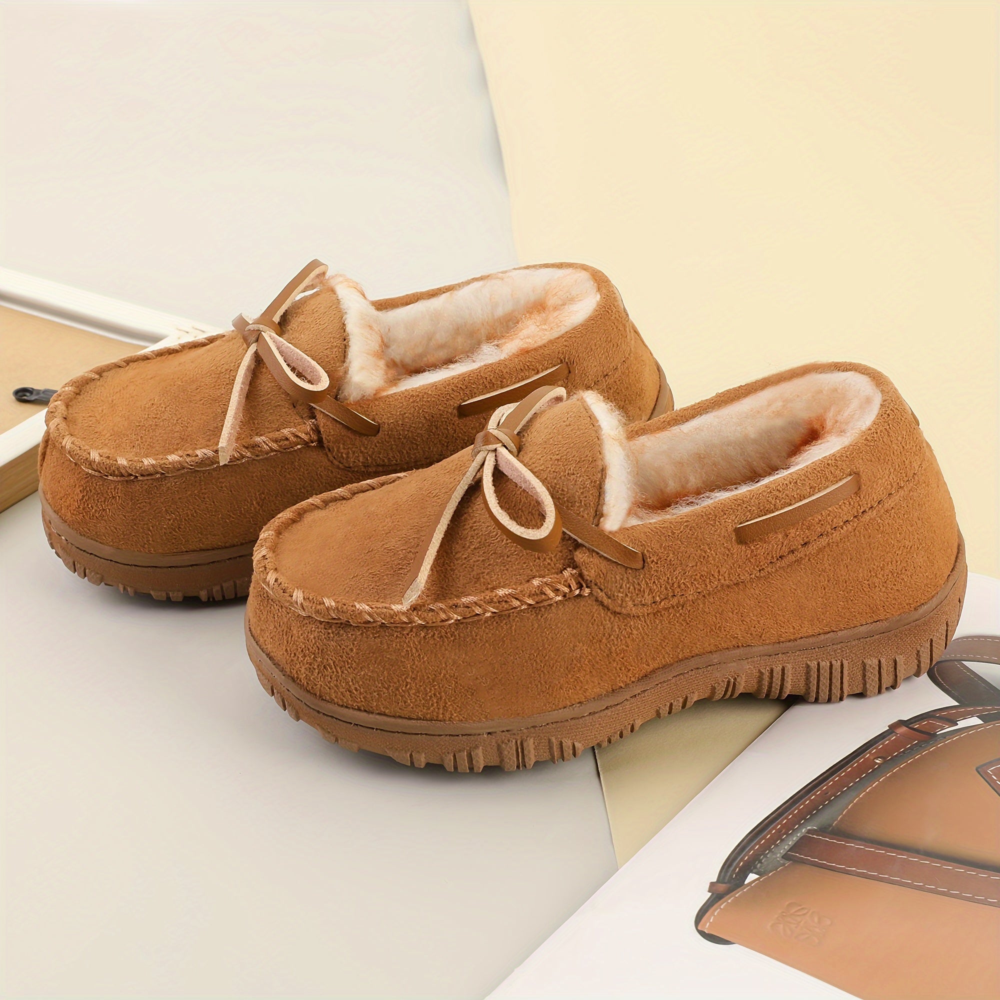 Boys Slip On Fleece House Shoes Non Slip Soft Bottom Walking Shoes