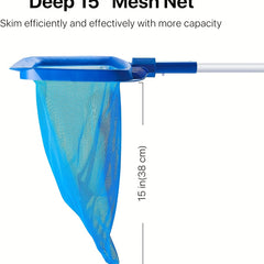 Heavy Duty 50 Swimming Pool Leaf Rake With Deep 40 Net Bag Fine Mesh Netting